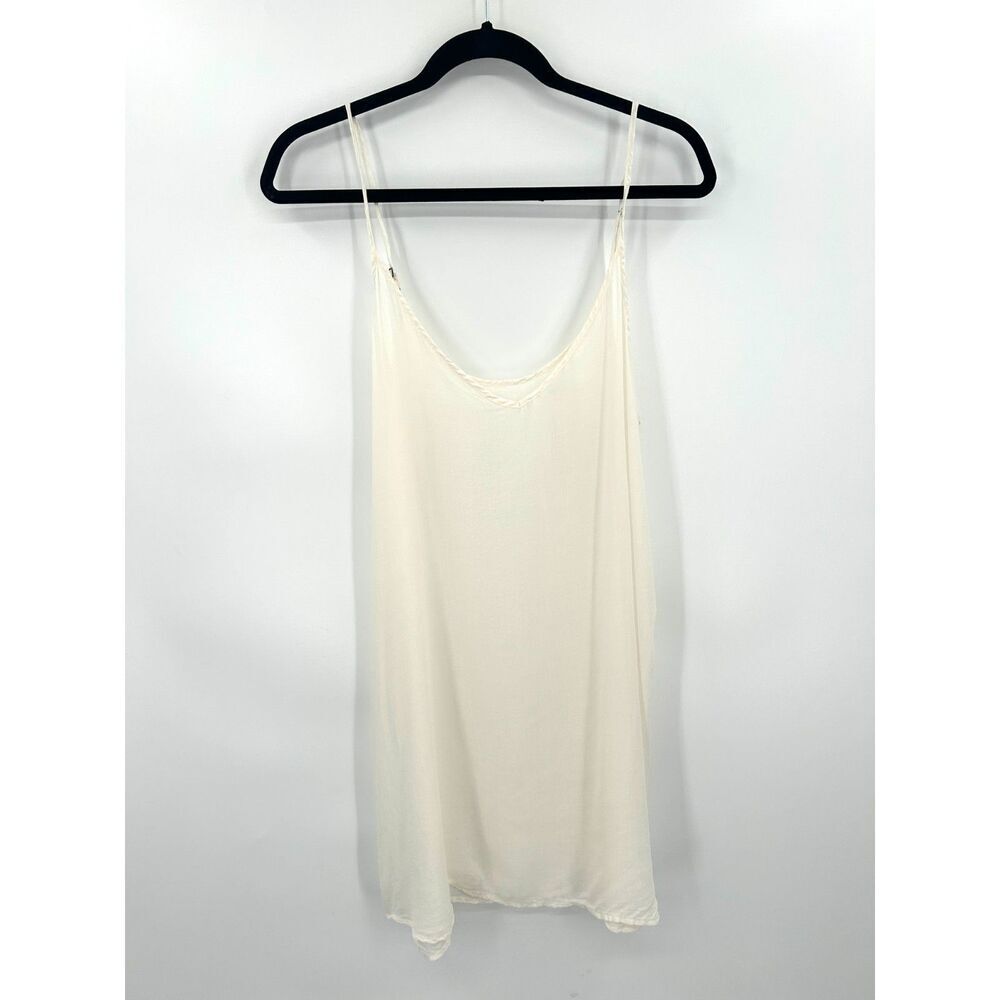 JAMES PERSE Basic White Cream Ivory Sheer Lightweight Mini Slip Dress Size XL